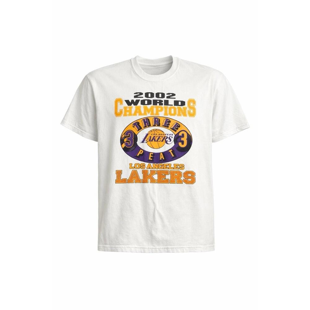 Rare 2002 Los Angeles Lakers Three Peat T-Shirt Mens Size Xl White